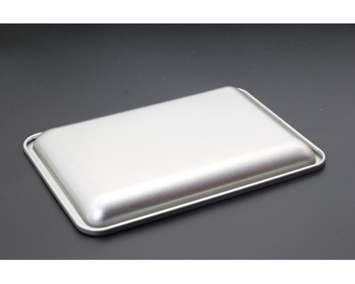 Металевий лоток прямокутний, 18*12.5 см, срібло