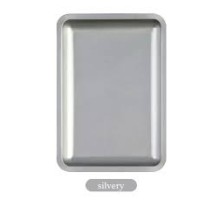 Металевий лоток прямокутний, 18*12.5 см, срібло