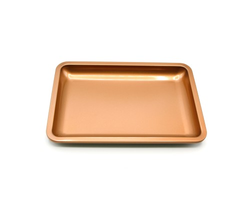 Металевий лоток прямокутний, 18*12.5 см, мідний