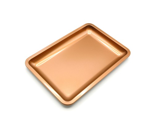 Металевий лоток прямокутний, 18*12.5 см, мідний