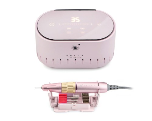 Фрезер для манікюру BUCOS Nail Drill X3 PRO Light Pink (65W/35000 об.)+ український посібник гар.12