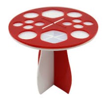 Пластикова кругла біла підставка для сушіння та зберігання пензлів(ніжка кругла)