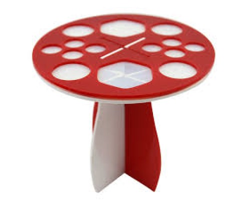 Пластикова кругла біла підставка для сушіння та зберігання пензлів(ніжка кругла)