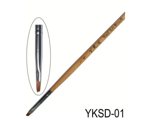 Пензлик YKSD-01 Nail Art Brush Yre скошенний маленький