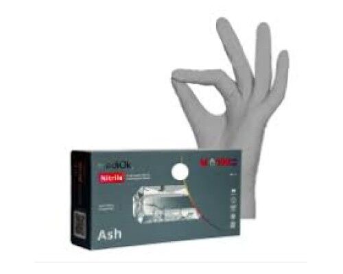 MediOk.Рукавички нітрилові , нестерильні,Ash,розмір L ( без пудри, колір сірий)