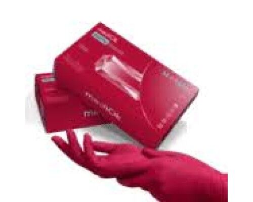 MediOk.Рукавички нітрилові , нестерильні,Ruby,розмір S ( без пудри, колір бордовий)