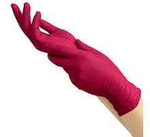 MediOk.Рукавички нітрилові , нестерильні,Ruby,розмір S ( без пудри, колір бордовий)