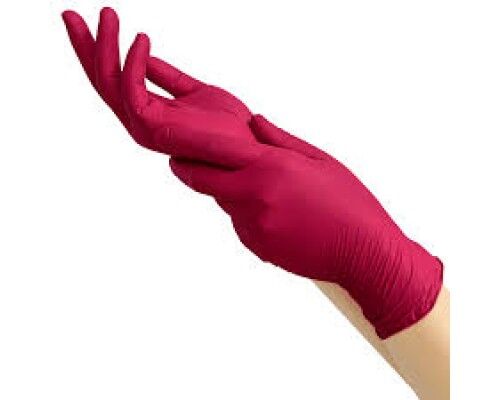 MediOk.Рукавички нітрилові , нестерильні,Ruby,розмір S ( без пудри, колір бордовий)
