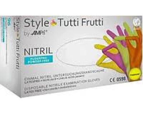 Ampri Рукавички STYLE Tutti Frutti, нітрилові,неопудрені,мікс кольорів,р-р L(48 пар)