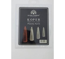 Верхні форми для нарощування нігтів GLOBAL FASHION арочний стілет(малюнок змія) 120шт