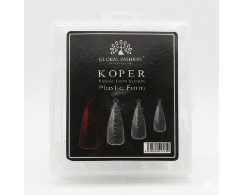 Верхні форми для нарощування нігтів GLOBAL FASHION квадрат/не арочні (малюнок змія) 120шт