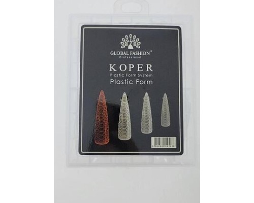 Верхні форми для нарощування нігтів GLOBAL FASHION стілет/не арочні (малюнок змія) 120шт