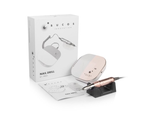 Фрезер для манікюру BUCOS Nail Drill X1 PRO BLUSH PINK (65W/40000 об.)+ український посібник