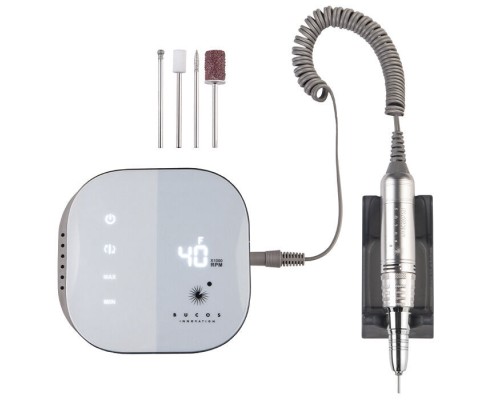 Фрезер для манікюру BUCOS Nail Drill X1 PRO ICE BLUE (65W/40000 об.)+ український посібник