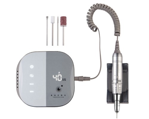 Фрезер для манікюру BUCOS Nail Drill X1 PRO ZINC GRAY (65W/40000 об.)+ український посібник