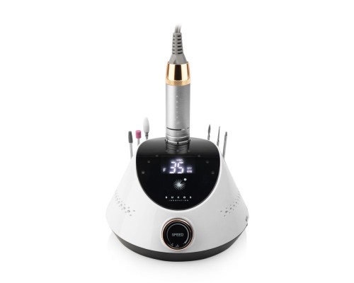 Фрезер для манікюру BUCOS Nail Drill X2 PRO WHITE PEARL (65W/35000 об.)+ український посібник