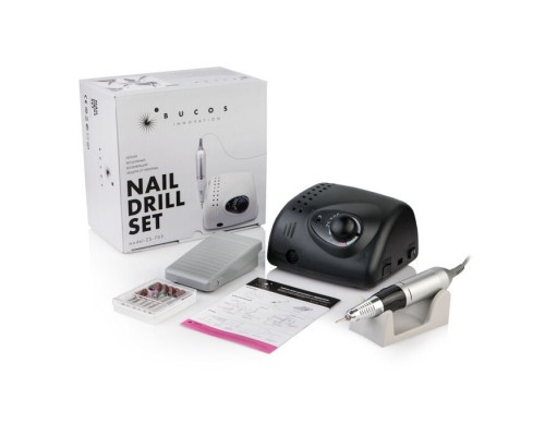 Фрезер BUCOS ZS-705 BLACK PROFESSIONAL (65W/35000 об.) укр. посібник (+ 6 покращених фрез), 3 міс.га