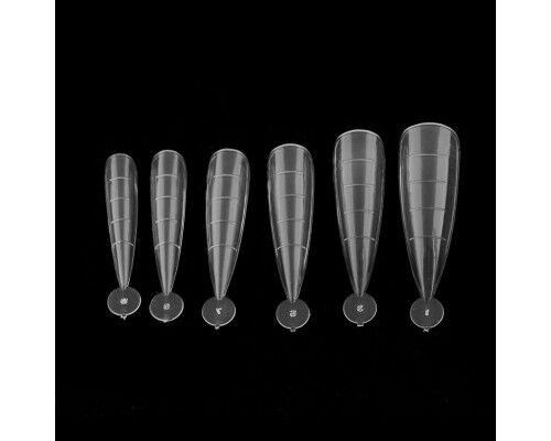 Верхні форми для нарощування нігтів GLOBAL FASHION мигдаль (голубі) 120шт