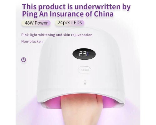 Лампа для манікюру бездротова S60 48 Вт. UV/LED з вбудованим акумулятором 2600 mAh та з USB