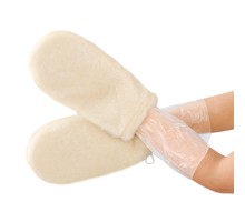 Рукавички багаторазові для парафінотерапії Doily® (1 пара/пач) зі штучного хутра Колір: крем