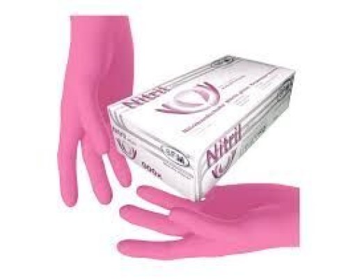 Рукавички НІТРІЛОВІ  SFM рожеві р-р. S  (100 шт/пач)