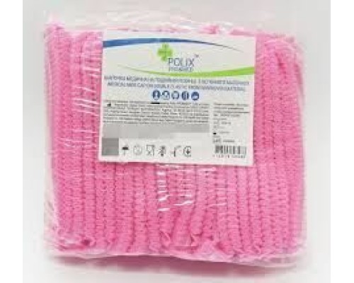 Шапочка мед. на одній резинці Polix (10 шт/пач) зі спанбонду Колір: ассортимент