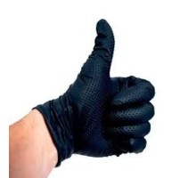 SEF Рукавички нітрилові ЗАХИСНІ особливо міцні ЧОРНІ, розмір S