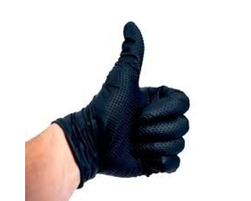 SEF Рукавички нітрилові ЗАХИСНІ особливо міцні ЧОРНІ, розмір S