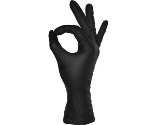 MediOk Рукавички нітрилові HARD, без пудри, колір чорний, розмір L