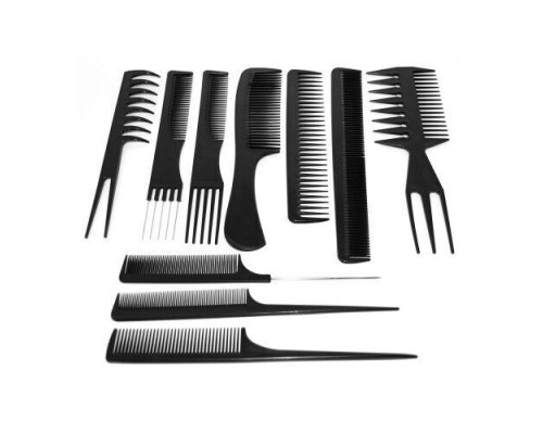 Набір гребінців для волосся ТН-110 (10шт) чорний