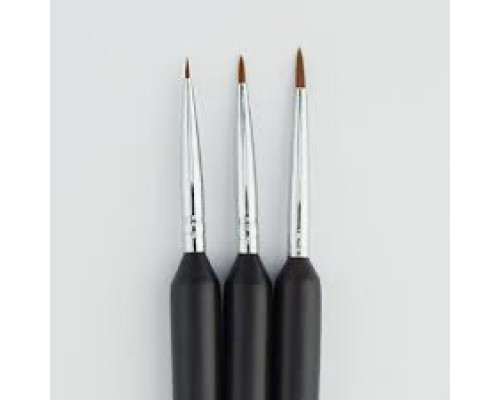 Пензлики для дизайну нігтів №000# набір 3шт.(чорні)