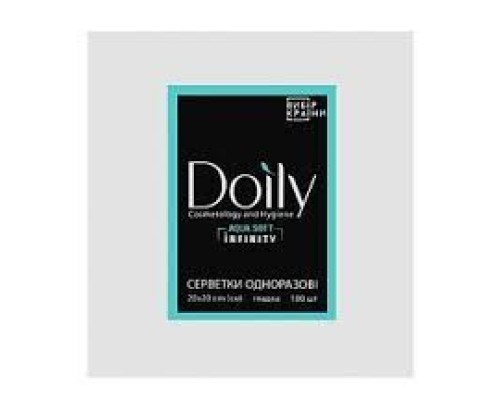 Серветки в пачці Doily® Aqua soft 20х20 см (100 шт/пач) зі спанлейсу 50 г/м2 Текстура: гладка