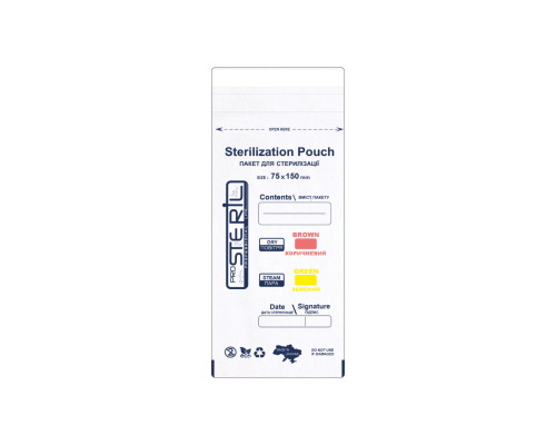 ProSteril пакети для стерилізації білі крафт 75*150 (100шт уп)