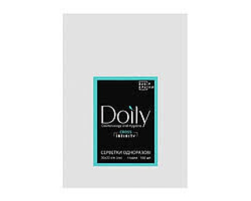 Серветки в пачці Doily® Cross infinity  30х20 см (100 шт/пач) зі спанлейсу 45 г/м2 Текстура:сітка білі