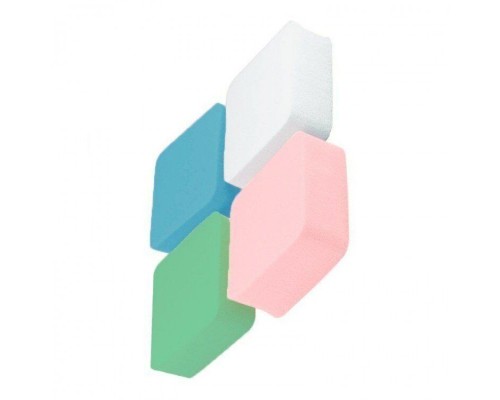 Спонж латексний, ромб витягнутий, 4шт в упаковці, різнокольоровий mix
