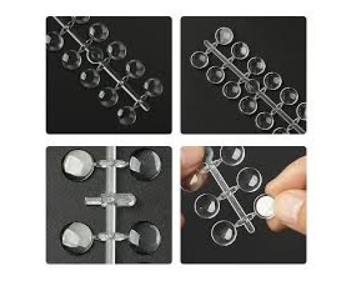 Палітра демонстраційна кругла для майстра з клейовою основою (прозора) 120шт