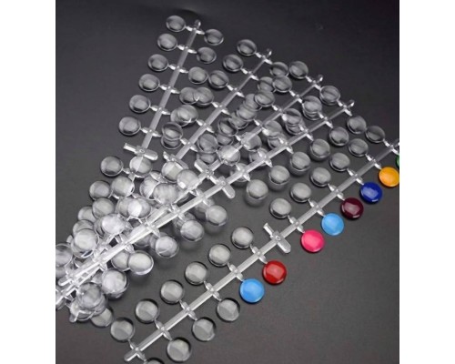 Палітра демонстраційна кругла для майстра з клейовою основою (прозора) 120шт