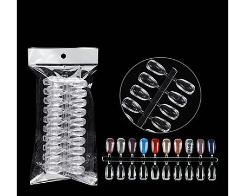 Тіпси для демонстраційного планшету акрилові закруглені (прозорі) 5 планш./уп 120шт