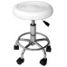 Стілець для майстра без спинки чорний з колом для  ніг, прогумовані колеса Білий (без спинки)