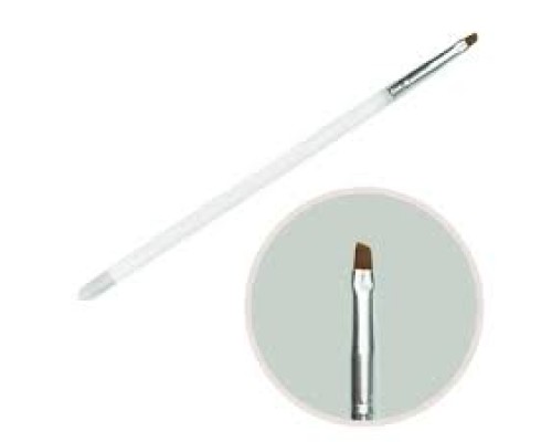 Пензлик для моделювання нігтів №2 (прозорий) скошенний