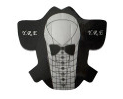 Y.R.E. Форма для нарощ. нігтів 30шт. "Смокінг"  EDGE +КВАДРАТ+ОВАЛ чорно-сіра