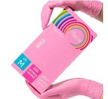 Рукавички SanGig - Нітрилові - Рожеві - M (7-8)