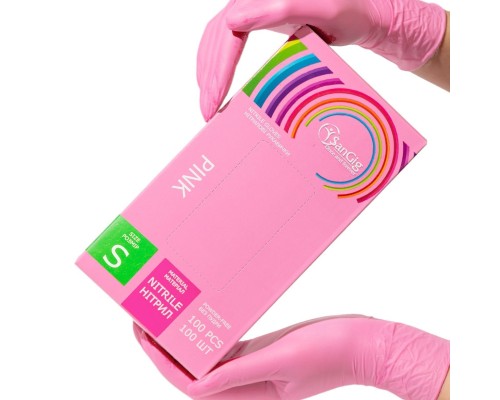 Рукавички SanGig - Нітрилові - Рожеві - S (6-7)