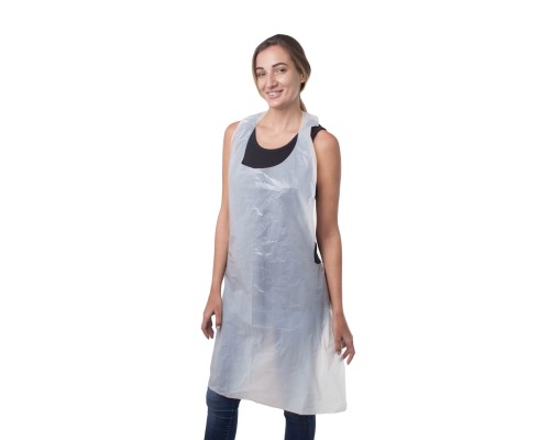 Фартух одноразовий SanGig поліетиленовий Standart, 100 шт Білий