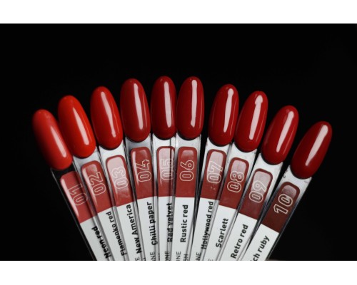 Luma №009 Lipstic tone Retro red Lipstic tone gel polish 10ml (червона колекція)