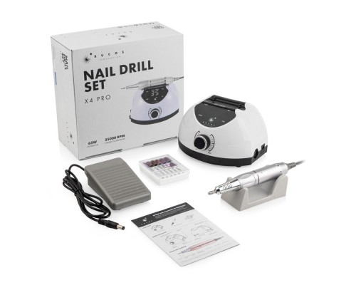 Фрезер для манікюру Bucos Nail Drill X4 PRO WHITE PEARL 65 ватів, 35 000 об./хв. 3 МІСЯЦІ ГАРАНТІЯ Д