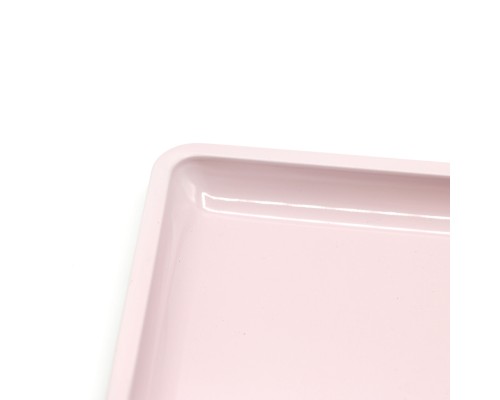 Металевий лоток прямокутний, 18*12.5 см, рожевий