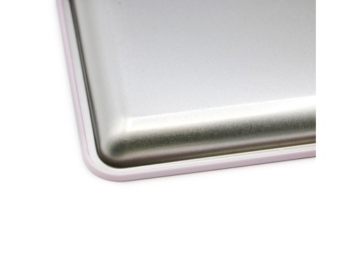 Металевий лоток прямокутний, 18*12.5 см, рожевий