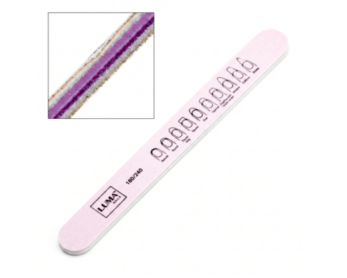 Luma Пилка для манікюра кольорова, товста пряма 180х240#