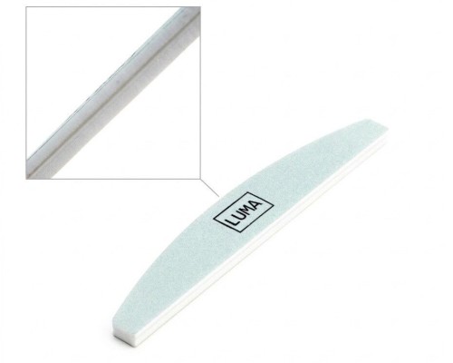 Баф Luma для полірування нігтів "Напівмісяць" 640/3200 (білій,2 сторони)